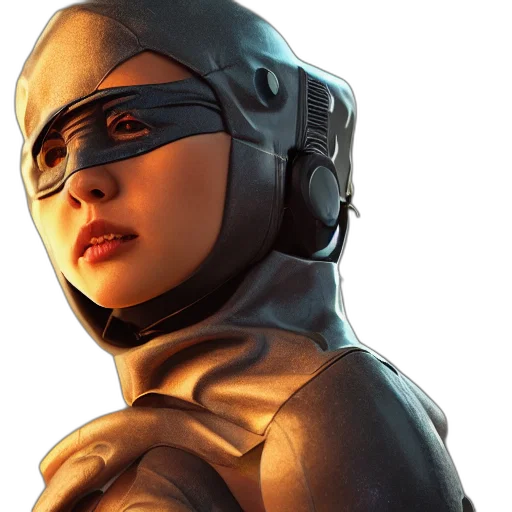 mask, face, robot, comic book art transparent PNG cut-out