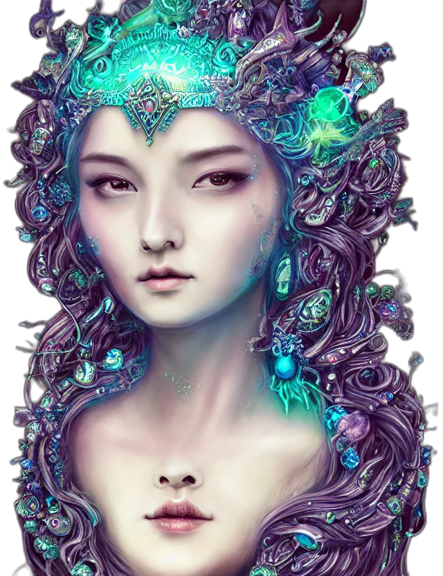 crown, face, jewelry, mask, fantasy art, concept art, photorealistic, watercolor transparent PNG cut-out