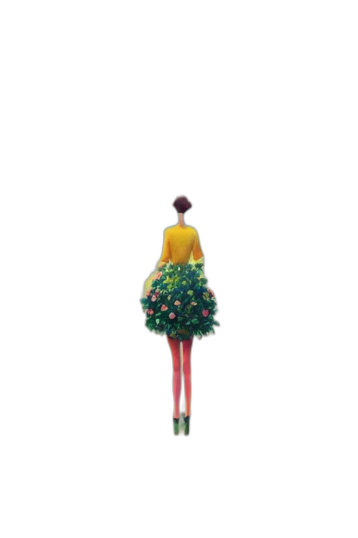 dress, tree, staff, crown, 3d render, concept art, pixel art, cartoon transparent PNG cut-out