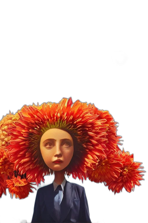 flower, crown, hair, face, photorealistic, 3d render, fantasy art, concept art transparent PNG cut-out