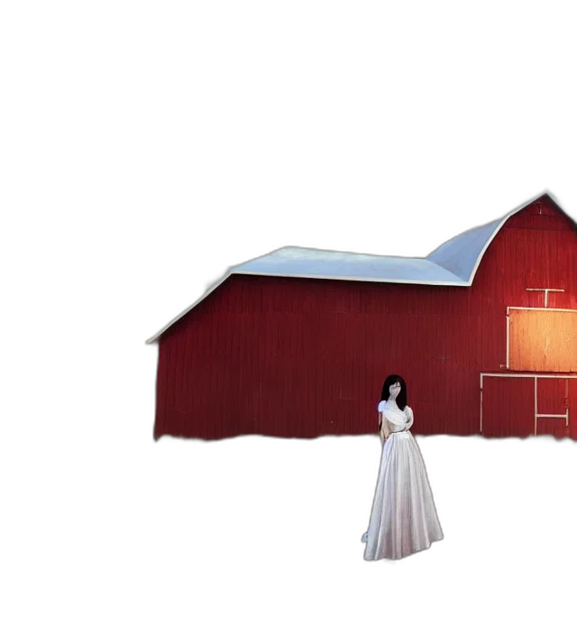 dress, building, concept art, 3d render, photorealistic, snow, fog, red transparent PNG cut-out