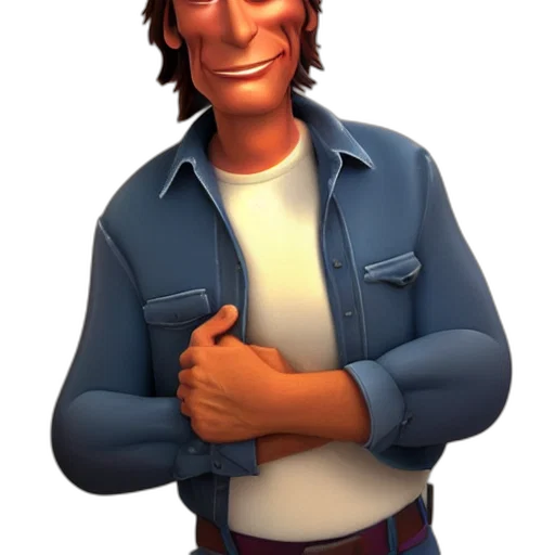 jacket, staff, face, robot transparent PNG cut-out
