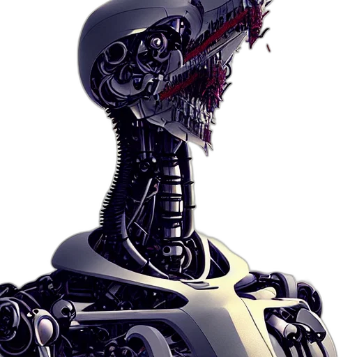 robot, creature, face, 3d render transparent PNG cut-out