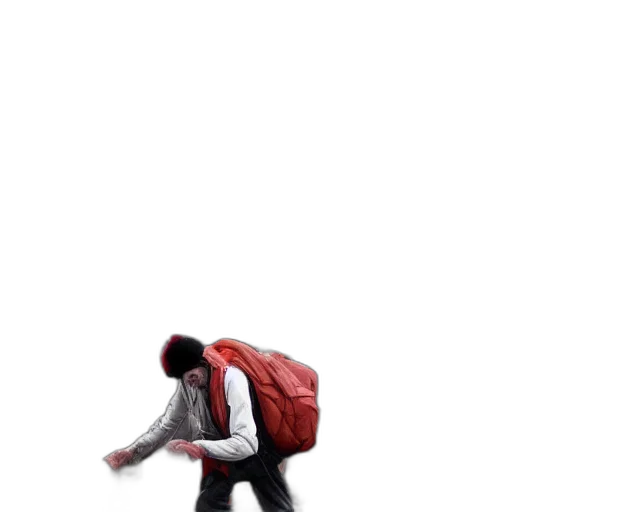 jacket, staff, creature, umbrella, 3d render, concept art, photorealistic, pixel art transparent PNG cut-out