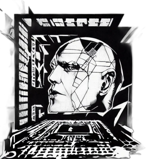 robot, face, mask, cyberpunk transparent PNG cut-out