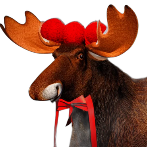 hat, animal, crown, staff, photorealistic, photo, realistic, moose transparent PNG cut-out