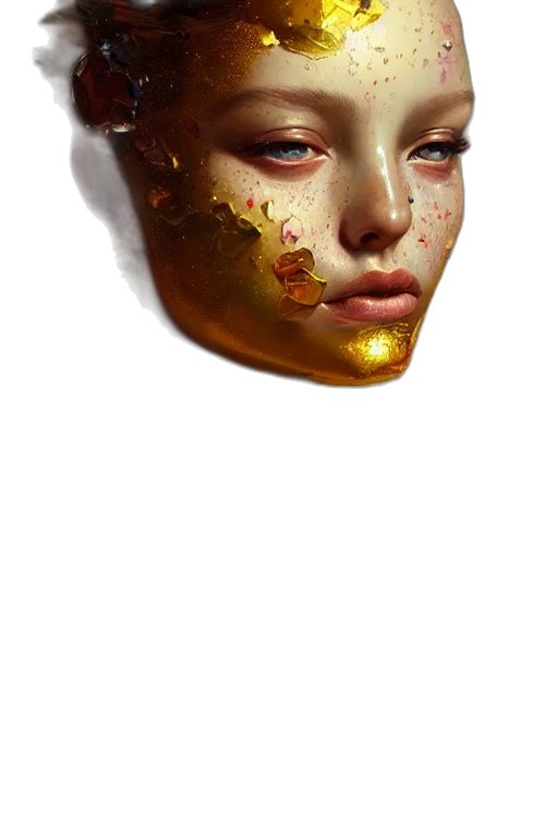 mask, face, crown, jewelry, fantasy art, photorealistic, concept art, oil painting transparent PNG cut-out