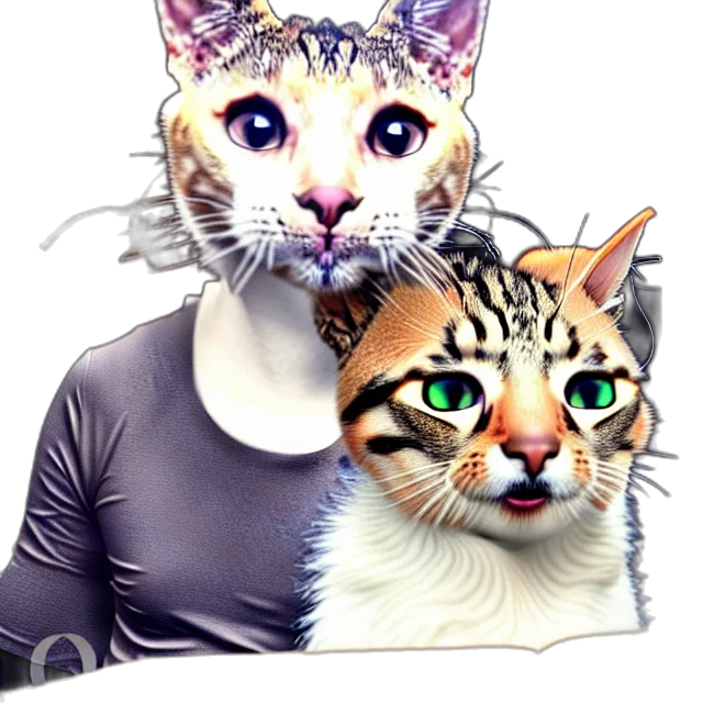 animal, photorealistic, 3d render, pixel art, cartoon, brian, person, cat transparent PNG cut-out