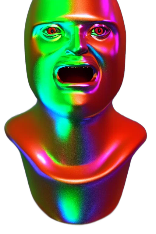 face, mask, robot, creature, 3d render, vaporwave, photorealistic, concept art transparent PNG cut-out