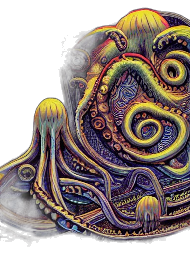 hair, mask, creature, face, concept art, fantasy art, watercolor, comic book art transparent PNG cut-out