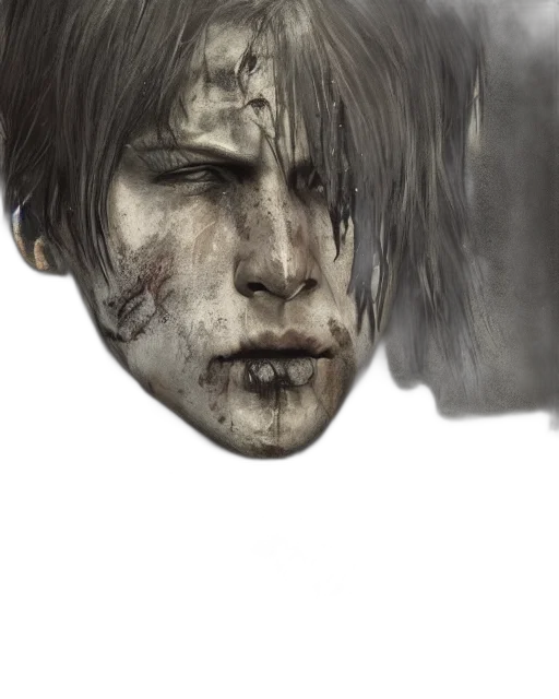 face, mask, creature, hair, photorealistic, concept art, fantasy art, 3d render transparent PNG cut-out