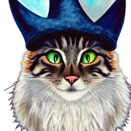 hat, staff, crown, animal, fantasy art, watercolor, concept art, photorealistic transparent PNG cut-out