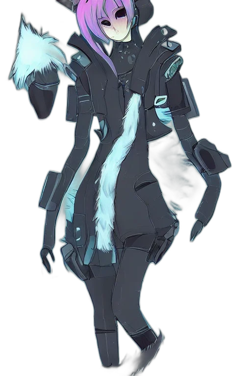 staff, robot, jacket, mask, concept art, cyberpunk, anime, fantasy art transparent PNG cut-out