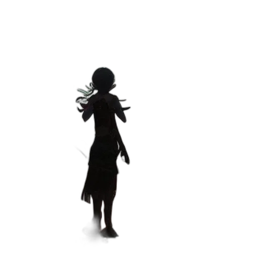 dress, staff, creature, hair, concept art, 3d render, pixel art, comic book art transparent PNG cut-out