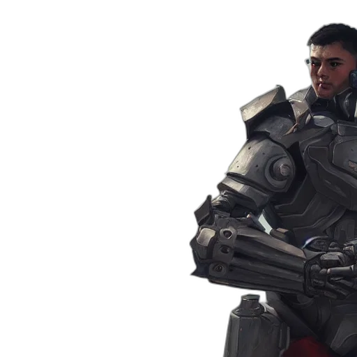 robot, weapon, jacket, face transparent PNG cut-out