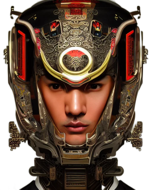 robot, face, mask, crown, photorealistic, concept art, 3d render, cyberpunk transparent PNG cut-out