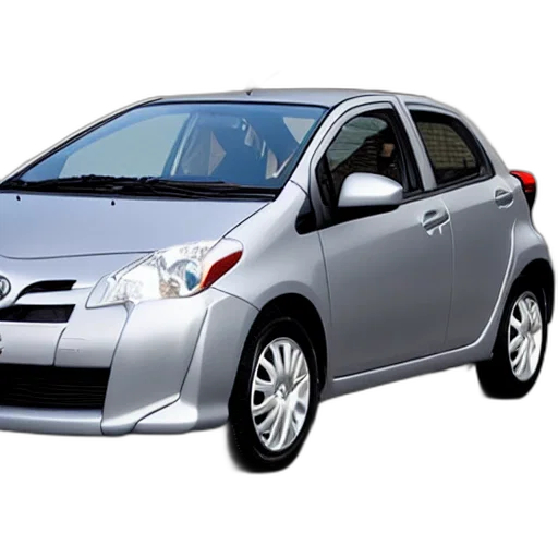 car, 3d render, photorealistic, grey, toyota, yaris, 2008, sol transparent PNG cut-out