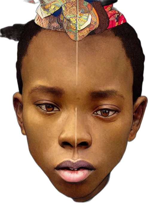 face, mask, crown, hair, photorealistic, concept art, 3d render, cartoon transparent PNG cut-out