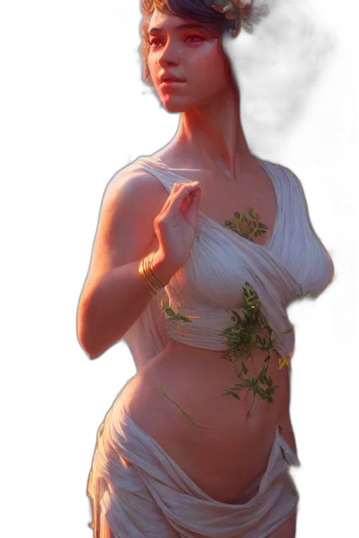 dress, flower, jewelry, staff transparent PNG cut-out