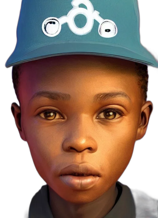 face, hat, photorealistic, concept art, 3d render, cartoon, blue, vfx transparent PNG cut-out