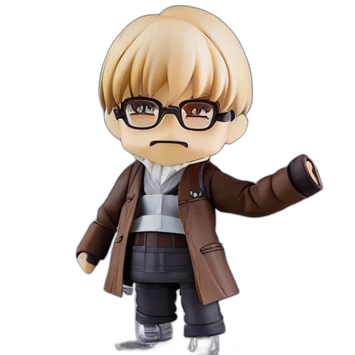 old, man, nendoroid, figurine, detailed, product, photo transparent PNG cut-out