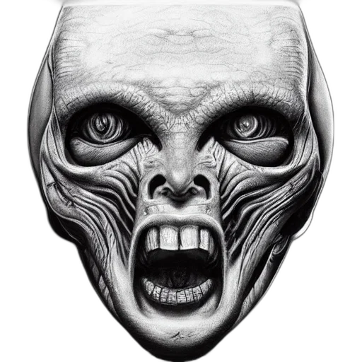 mask, face, creature, comic book art transparent PNG cut-out