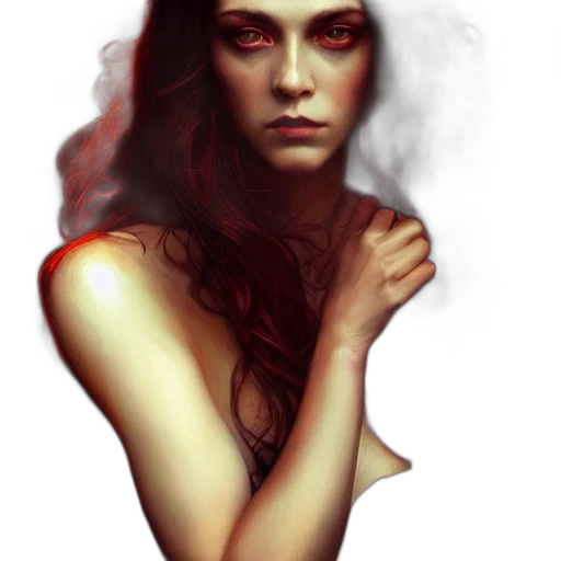 face, fantasy art, photorealistic, concept art, pixel art, fire, red, dark transparent PNG cut-out