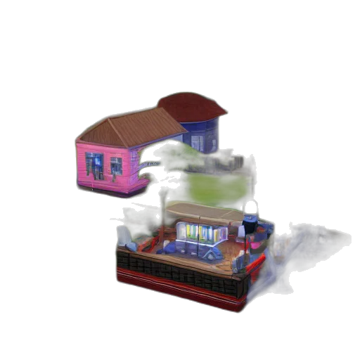 furniture, building, robot, jewelry, 3d render, pixel art, concept art, vaporwave transparent PNG cut-out
