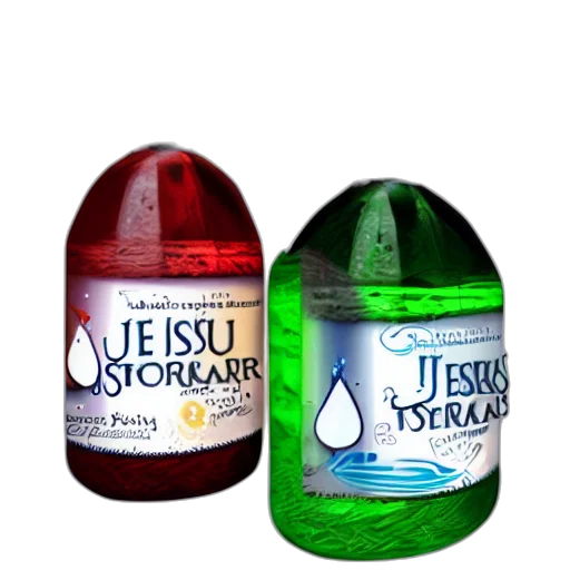 bottle, 3d render, photorealistic, jesus, tears, bottled, water transparent PNG cut-out