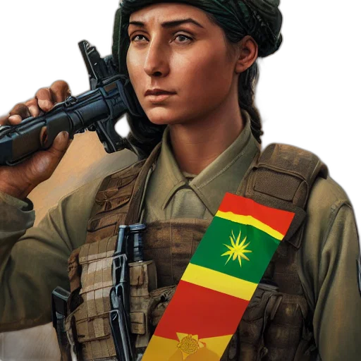 weapon, pixel art, concept art, beautiful, ypj, soldier, wearing, kurdistan transparent PNG cut-out