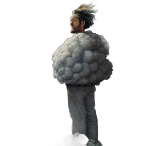 jacket, hair, creature, hat transparent PNG cut-out