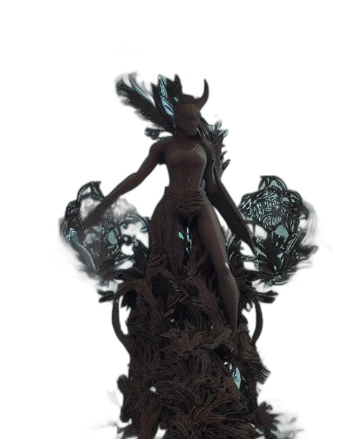crown, dress, staff, jewelry, concept art, fantasy art, 3d render, photorealistic transparent PNG cut-out