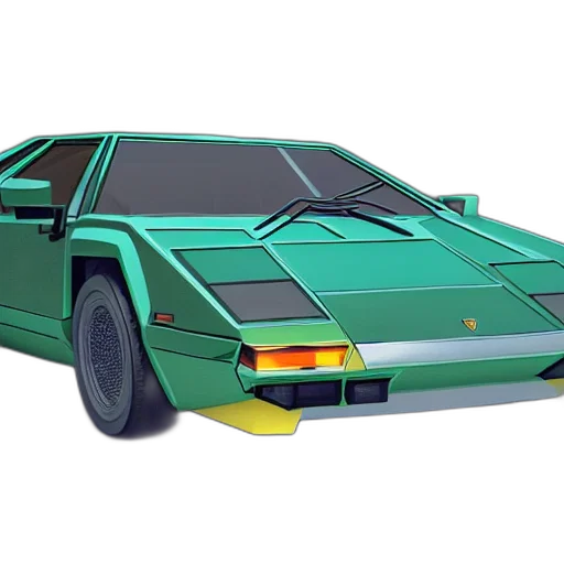 car, vaporwave, 3d render, concept art transparent PNG cut-out
