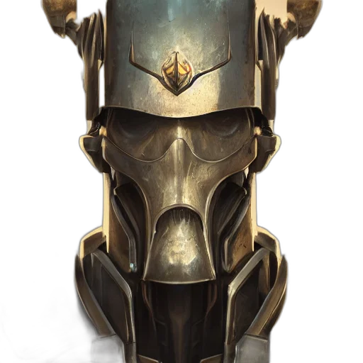mask, robot, crown, face, concept art, fantasy art, 3d render, photorealistic transparent PNG cut-out
