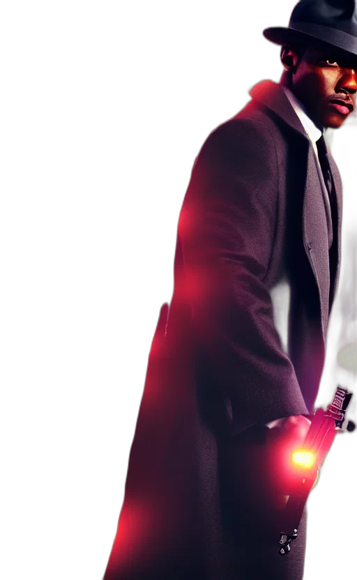 robot, staff, jacket, weapon transparent PNG cut-out