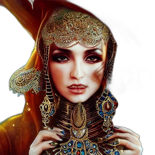jewelry, mask, face, crown, fantasy art, photorealistic, concept art, oil painting transparent PNG cut-out