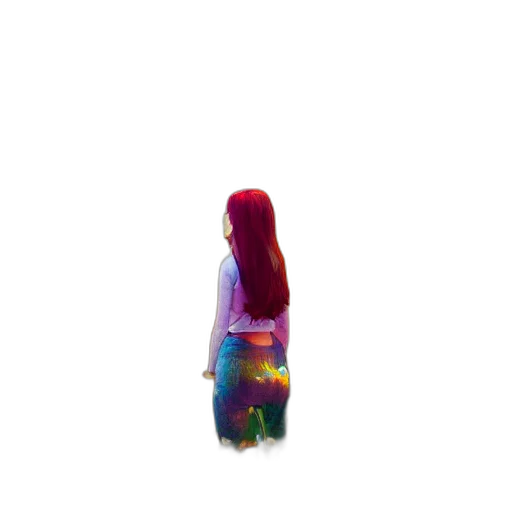 dress, bottle, umbrella, hair, 3d render, vaporwave, pixel art, concept art transparent PNG cut-out