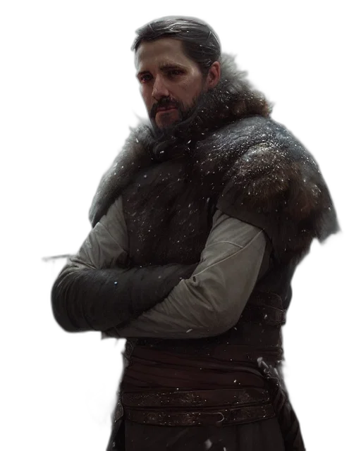 jacket, staff, sword, face transparent PNG cut-out