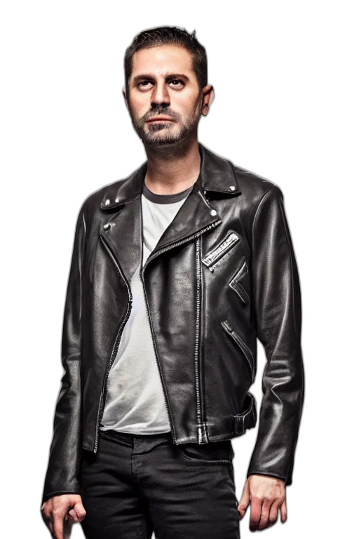 jacket, face, staff, photorealistic transparent PNG cut-out