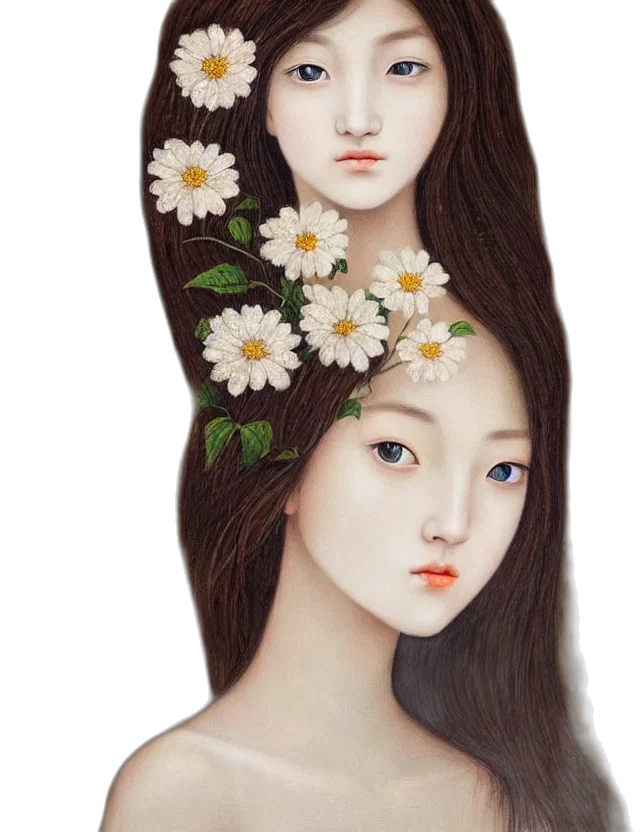 crown, mask, flower, face, oil painting, photorealistic, fantasy art, watercolor transparent PNG cut-out