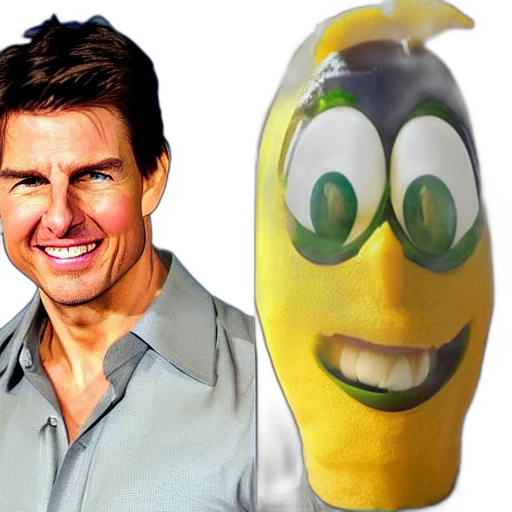 photorealistic, tom, cruise, citron, head transparent PNG cut-out