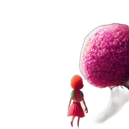 jewelry, flower, umbrella, hair, 3d render, concept art, outer space, giant transparent PNG cut-out