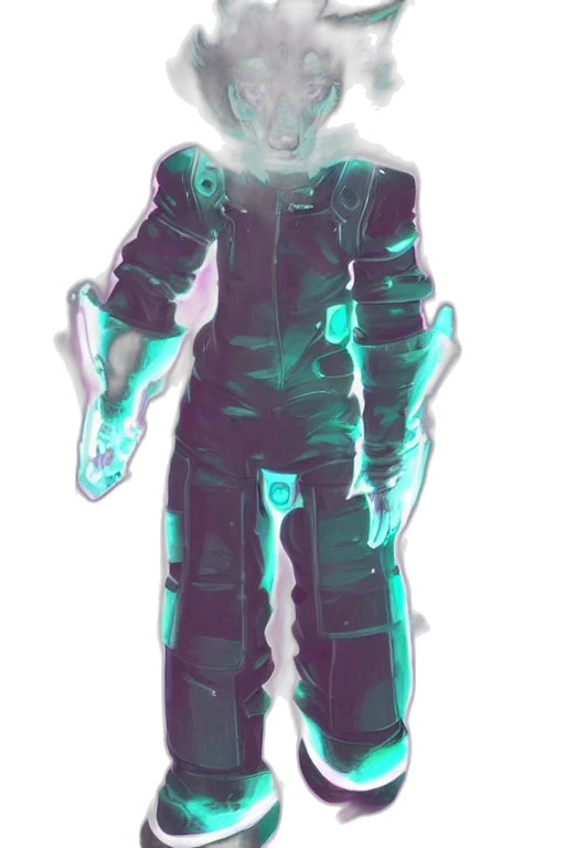 robot, jacket, staff, mask transparent PNG cut-out