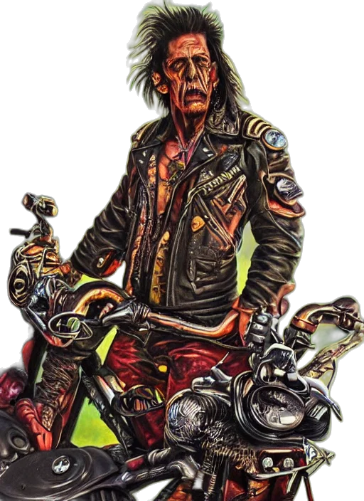 jacket, weapon, comic book art, cyberpunk transparent PNG cut-out