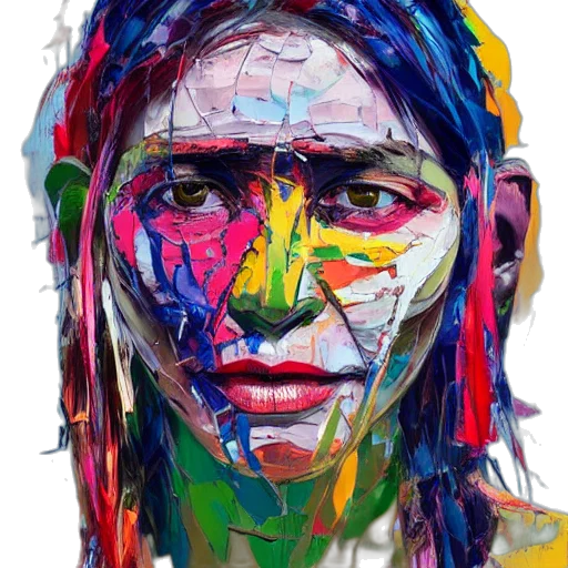 face, mask, photorealistic, oil painting transparent PNG cut-out