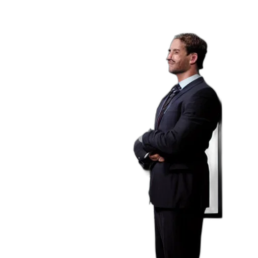 staff, furniture, jacket, face, cinematic, portrait, happy, businessman transparent PNG cut-out