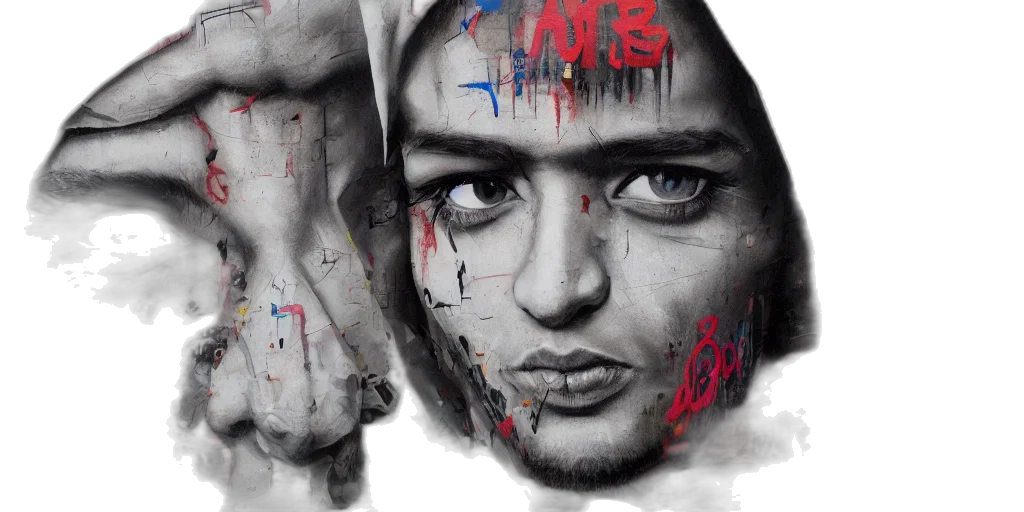 face, mask, photorealistic, concept art, comic book art, husr, pac, paint transparent PNG cut-out