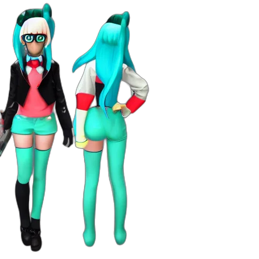 3d render, concept art, vaporwave, cartoon, pastel, neon, blue, colorful transparent PNG cut-out