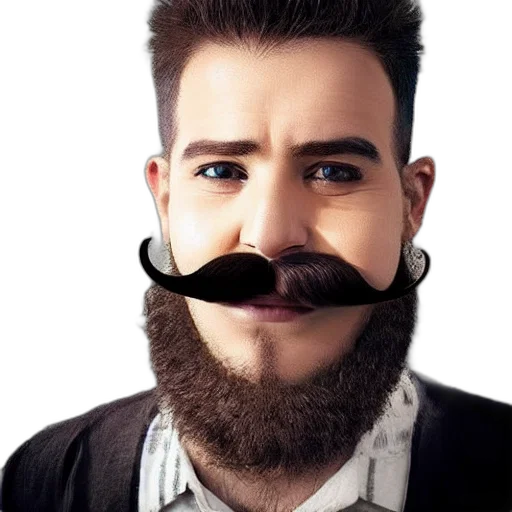 face, mask, staff, hair, photorealistic, cartoon, 3d render, concept art transparent PNG cut-out