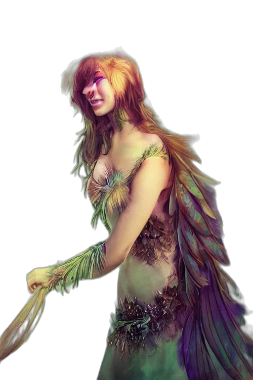 fantasy art, concept art, watercolor, photorealistic, green, pastel, colorful, neon transparent PNG cut-out
